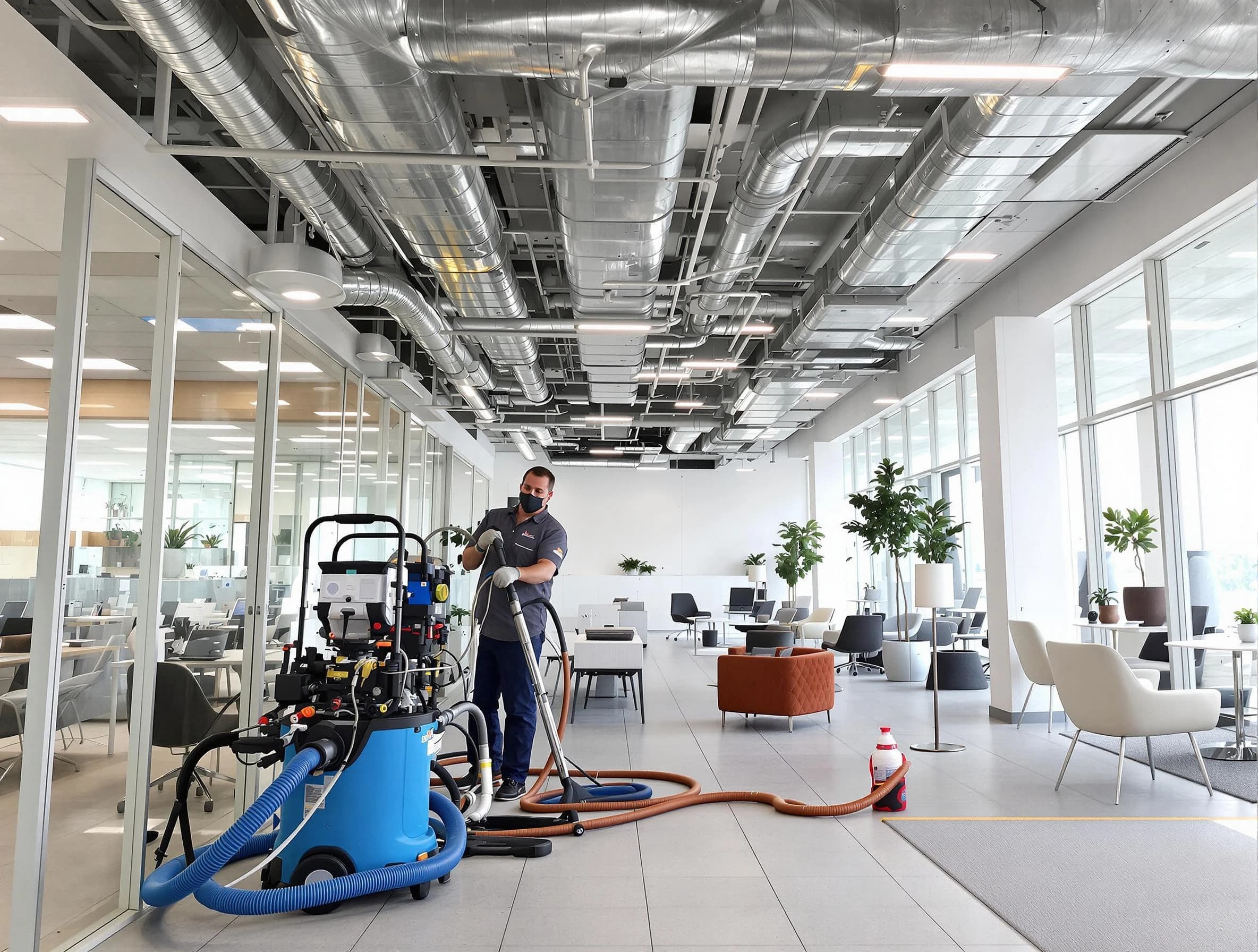 Sun Lakes Air Duct Cleaning team conducting comprehensive commercial duct cleaning at a business location in Sun Lakes