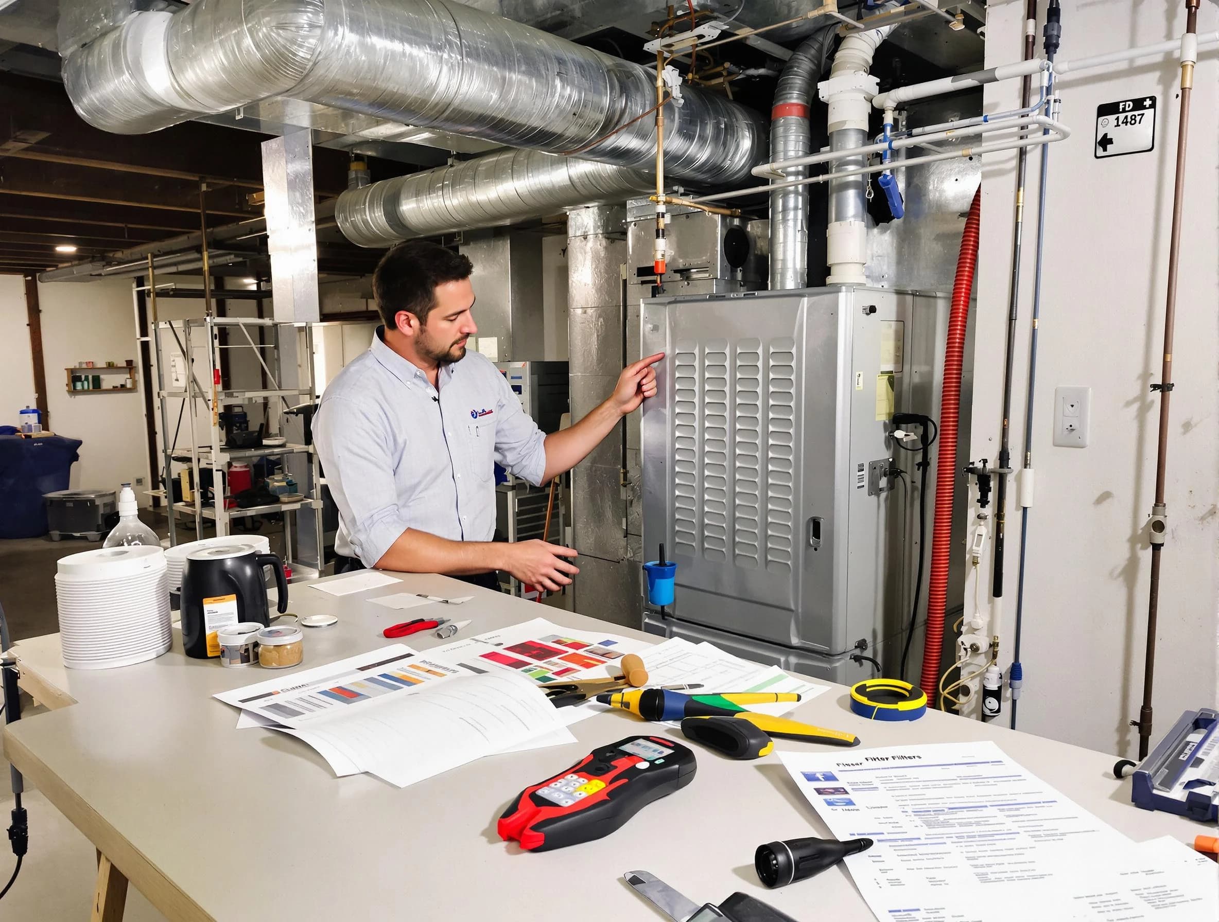 Sun Lakes Air Duct Cleaning inspector conducting detailed filter system evaluation using professional diagnostic tools in Sun Lakes