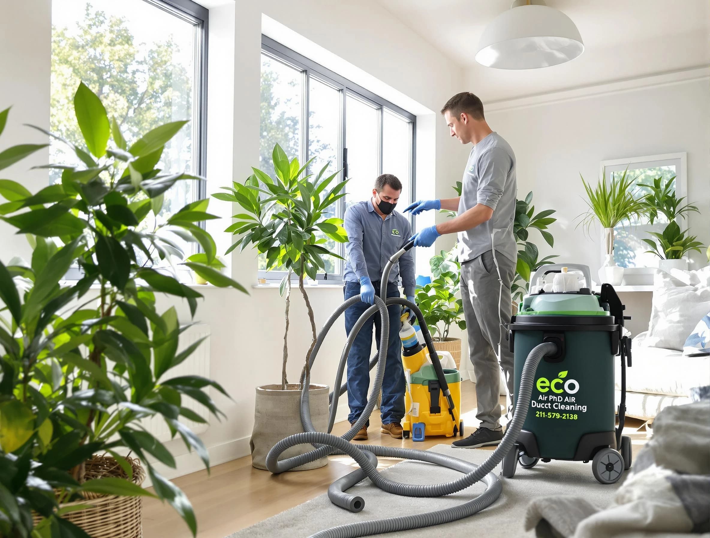 Sun Lakes Air Duct Cleaning technician performing eco-friendly duct cleaning using sustainable methods in Sun Lakes