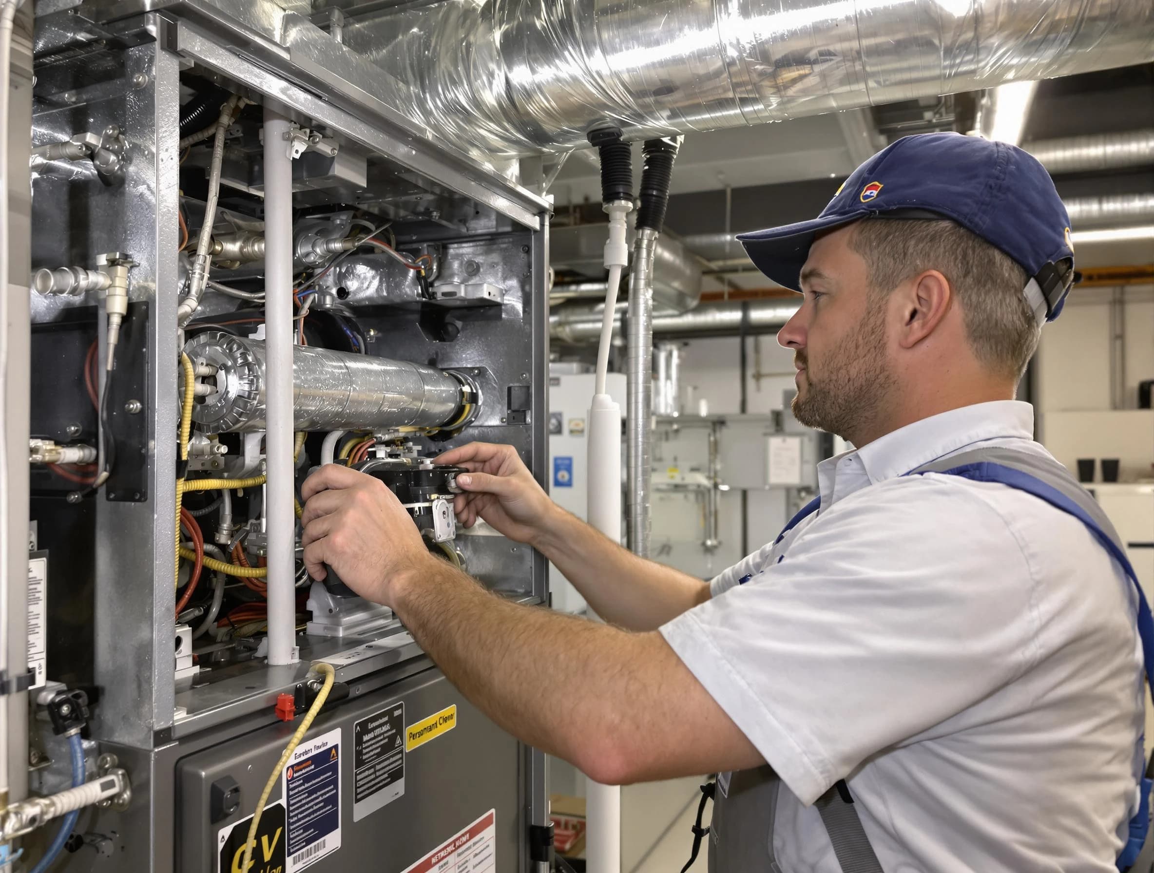 Sun Lakes Air Duct Cleaning specialist performing thorough furnace duct cleaning to improve heating efficiency in Sun Lakes