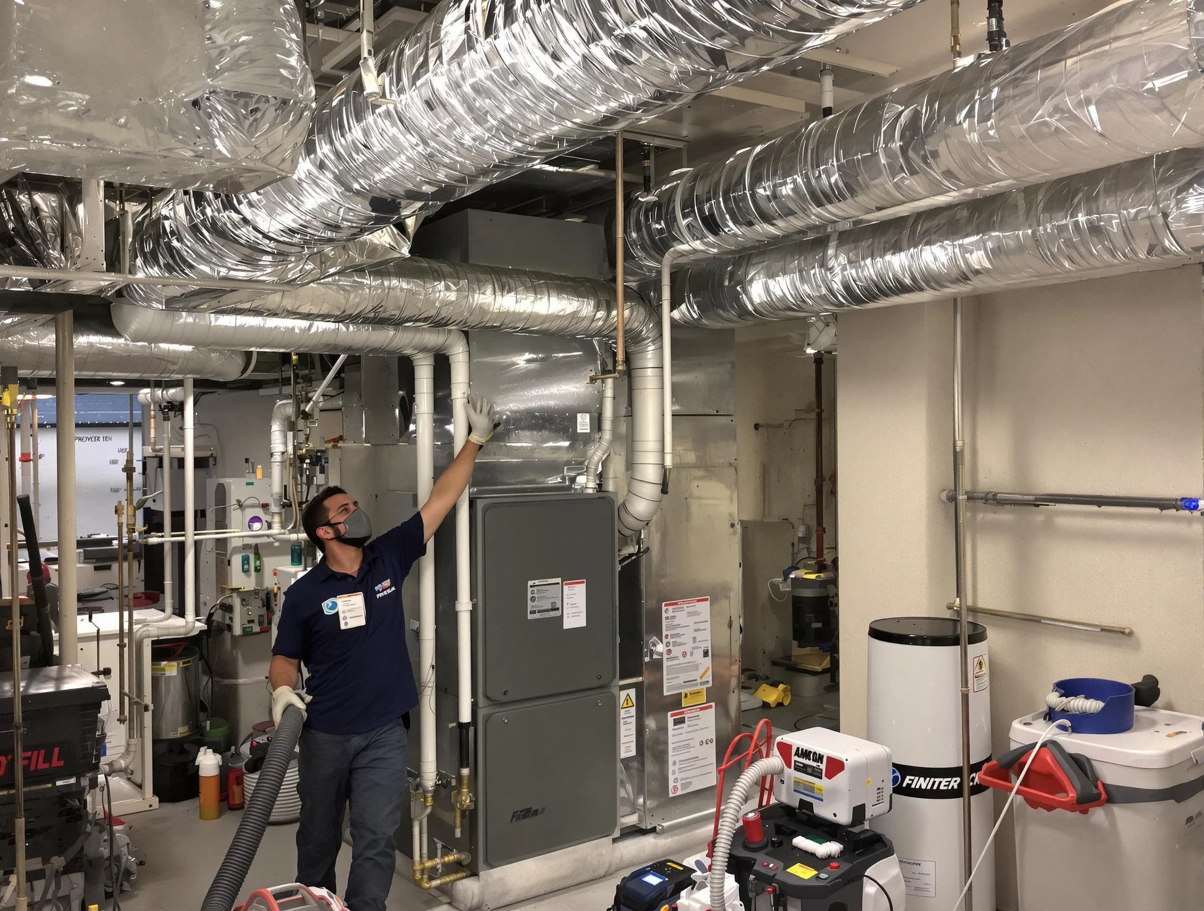 Sun Lakes Air Duct Cleaning specialist performing thorough furnace duct cleaning in a Sun Lakes residence