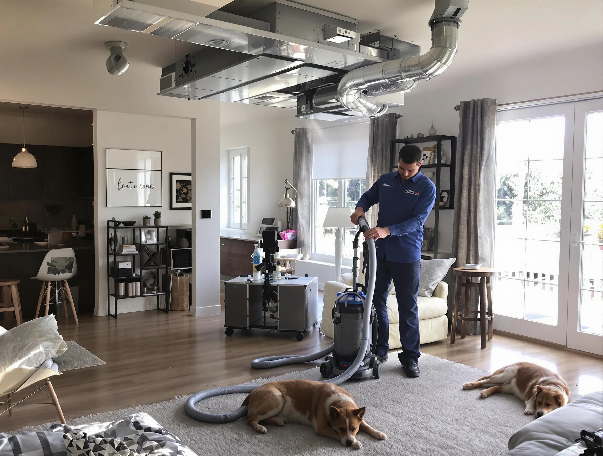 Sun Lakes Air Duct Cleaning technician performing detailed indoor duct cleaning for improved air quality in Sun Lakes