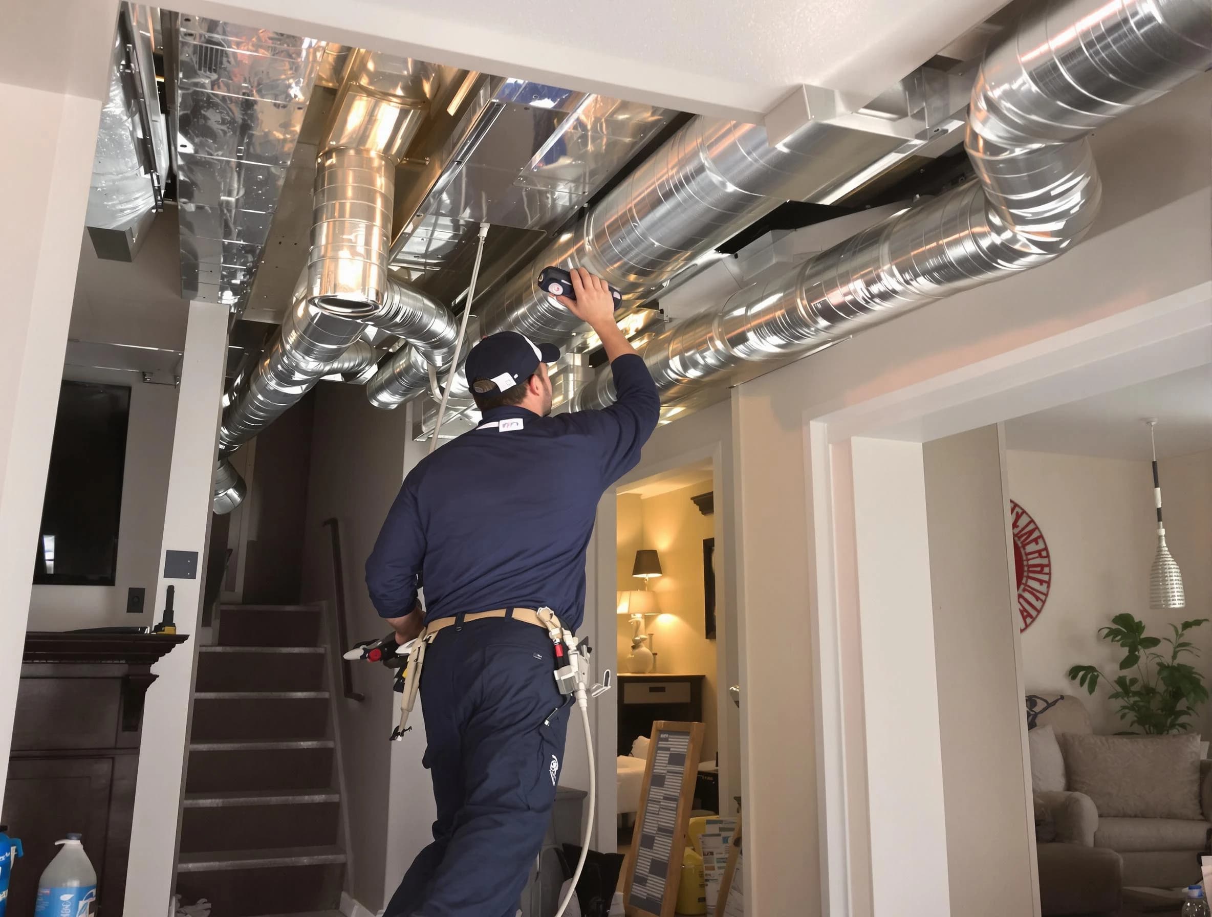 Sun Lakes Air Duct Cleaning expert performing specialized duct cleaning in a mobile home in Sun Lakes
