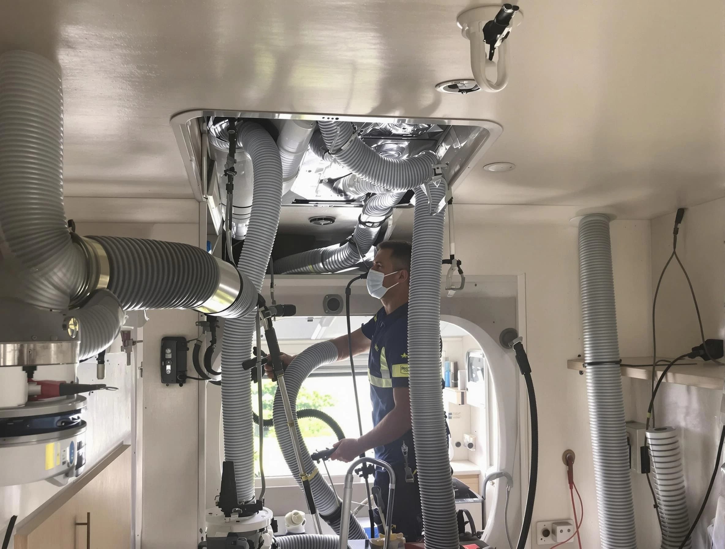 Sun Lakes Air Duct Cleaning specialist performing precise mobile home duct cleaning in Sun Lakes