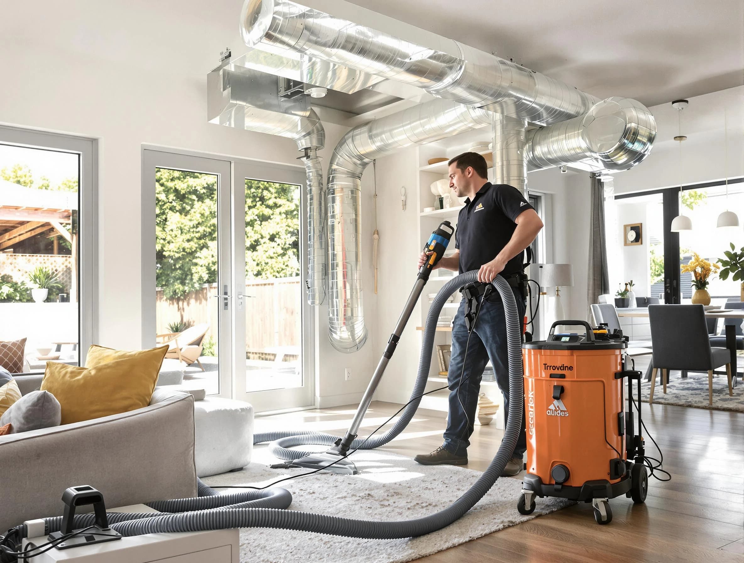 Sun Lakes Air Duct Cleaning specialist performing thorough residential duct cleaning using advanced equipment in Sun Lakes